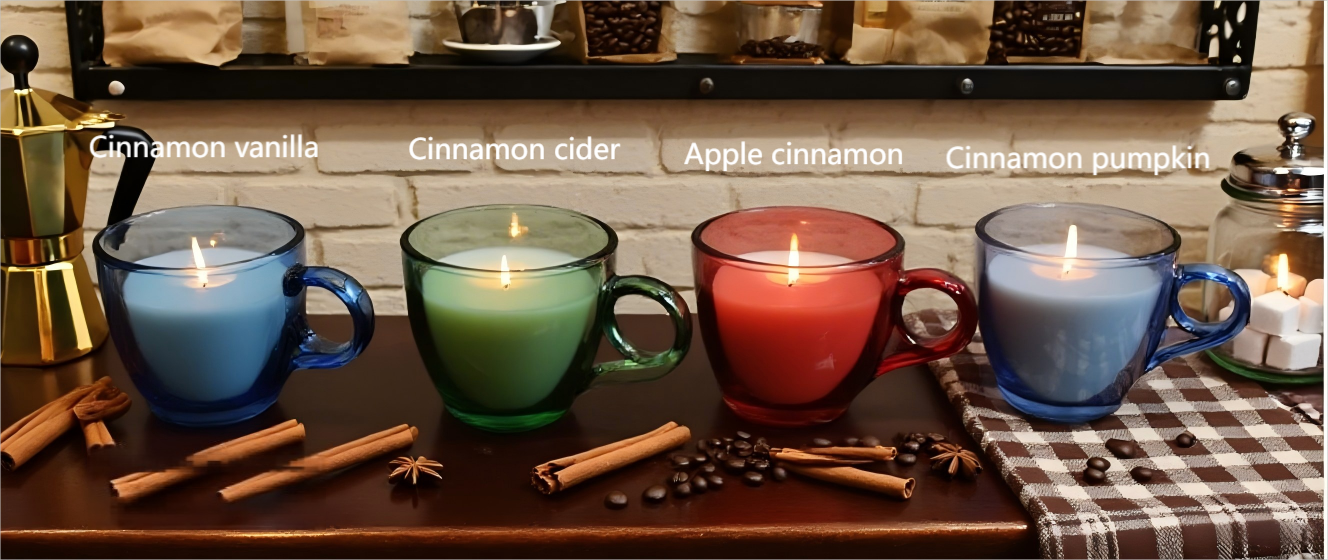 Filled Glass Candles—transparent Color Spray Teacup